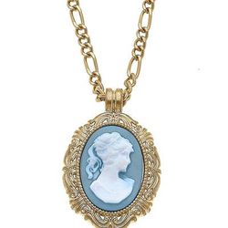 Canvas Style Preston Cameo Pendant Necklace in Wedgwood Blue - Blue