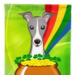 Caroline's Treasures 28 x 40 in. Polyester Italian Greyhound St. Patrick's Day Flag Canvas House Size 2-Sided Heavyweight