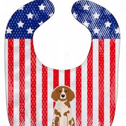 Caroline's Treasures Patriotic USA Brittany Spaniel Baby Bib