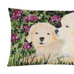 Caroline's Treasures 12 in x 16 in Outdoor Throw Pillow Golden Retriever Canvas Fabric Decorative Pillow