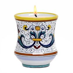 Artistica - Deruta of Italy Deruta Candles: Deluxe Precious Concave Candle Ricco Deruta Deluxe Design - CAPRI GARDENIA