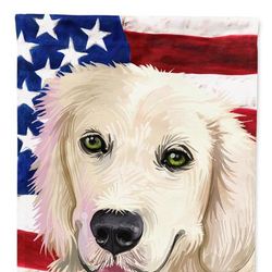 Caroline's Treasures Golden Retriever Dog American Flag Garden Flag 2-Sided 2-Ply