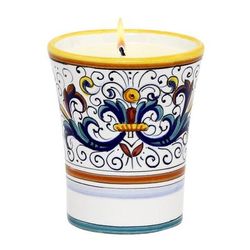 Artistica - Deruta of Italy Deruta Candles: Deluxe Precious Flared Candle Ricco Deruta Deluxe Design - CAPRI GARDENIA