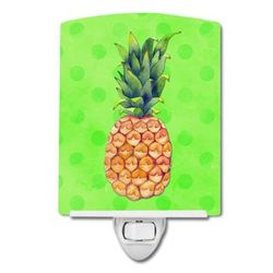 Caroline's Treasures Pineapple Green Polkadot Ceramic Night Light