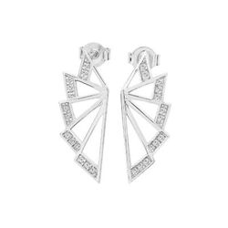 Lucy Quartermaine Angel Wing Studs - Grey