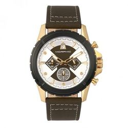 Morphic Watches Morphic M57 Series Chronograph Leather-Band Watch - Gold