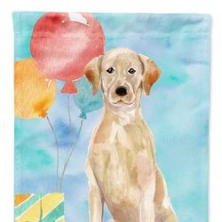 Caroline's Treasures Happy Birthday Yellow Labrador Retriever Garden Flag 2-Sided 2-Ply