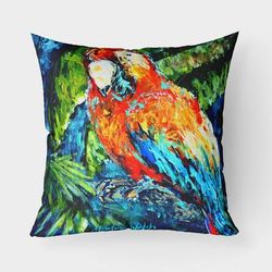 Caroline's Treasures Yo Yo Mama Parrot Fabric Decorative Pillow - 18 X 18 IN