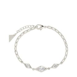 Sterling Forever Lissie CZ Station Chain Bracelet - Grey