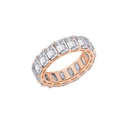 Diamonbliss Emerald Cut Eternity Ring - Pink - 6