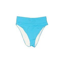 MeUndies Swimsuit Bottoms: Blue Color Block Swimwear - Women's Size Medium
