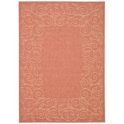 "Courtyard Collection 4' X 5'-7" Rug in Terracotta And Beige - Safavieh CY5139A-4"