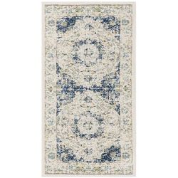 "Evoke Collection 2'-2" X 9' Rug in Ivory And Blue - Safavieh EVK210C-29"