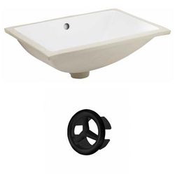 18.25-in. W CUPC Rectangle Undermount Sink Set In White - Black Hardware - American Imaginations AI-20462