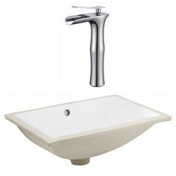 20.75-in. W CSA Rectangle Undermount Sink Set In White - Chrome Hardware - American Imaginations AI-23108