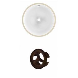 16.5-in. W Round Undermount Sink Set In White - Oil Rubbed Bronze Hardware - American Imaginations AI-20420