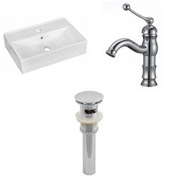19.75-in. W Above Counter White Vessel Set For 1 Hole Center Faucet - American Imaginations AI-26202