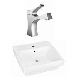 20.5-in. W Above Counter White Vessel Set For 1 Hole Center Faucet - American Imaginations AI-22407