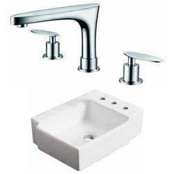 16.25-in. W Above Counter White Vessel Set For 3H8-in. Right Faucet - American Imaginations AI-22565