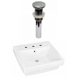 20.5-in. W Semi-Recessed White Vessel Set For 3H8-in. Center Faucet - American Imaginations AI-31519