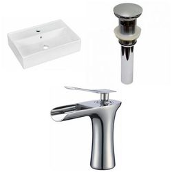 19.75-in. W Wall Mount White Vessel Set For 1 Hole Center Faucet - American Imaginations AI-34116