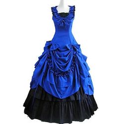 Abito Vittoriano Medievale 18° Secolo Lunghezza alla caviglia Lunghezza lunga Vestito Costume da festa Mascherata Taglie Forti Normale Su misura Patchwork Abito da ballo Costume Per donna Balli di