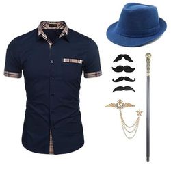 Vintage Ispirato al vintage Abiti Costume da festa Berretto Cosplay Fibbia Tinta unita Halloween Colletto italiano visibile Costume Per uomo Halloween Carnevale Festa Sera Casual Quotidiano Festa
