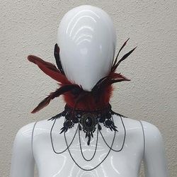 Retrò Vintage Punk Gotico Collana Collare di piume Strega malefico Costume Per donna Fantasia Stile Steampunk Notte di Valpurga Mascherata Festa / Sera Adulti Accessori per il Collo