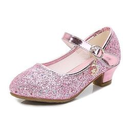 Frozen, favola, principessa Elsa, scarpe per ragazze, film, cosplay, paillettes, Halloween, nero, bianco, argento, scarpe, carnevale, mascherata, costumi, poliestere, plastica