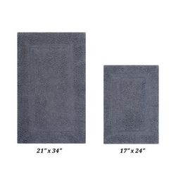 Lux Collectionis Bath Mat Rug 2 Piece Set (17" x 24" | 21" x 34") by Better Trends in Gray