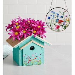 1-800-Flowers Plant Delivery Birdhouse Of Blooms W/ Suncatcher