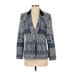 Charles Henry Blazer Jacket: Blue Print Jackets & Outerwear - Women's Size 4