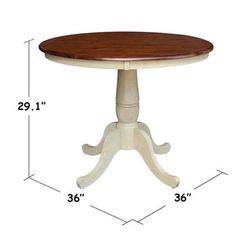 "36" Round Top Pedestal Table - 29.1"H - Whitewood K12-36RT"