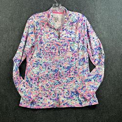 Lilly Pulitzer Tops | Lilly Pulitzer Luxletic Jacket Women's Large Pink La Playa Zip Up Spf 50 | Color: Pink | Size: L