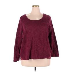 Lane Bryant Pullover Sweater: Burgundy Tops - Women's Size 22 Plus