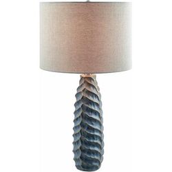 Helmstedt 27"H x 14"W x 14"D Beige/Metallic Gold/Admiral Blue Table Lamp - Boutique Rugs