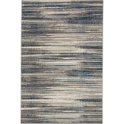 Furie Stripe Area Rug by Mohawk Home in Grey Dark Blue (Size 6' X 9')