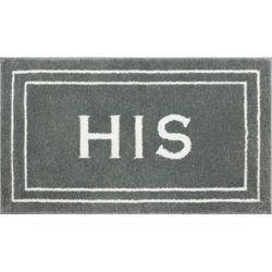 Wide Width His Bath Rug by Mohawk Home in Pewter (Size 17" W 24" L)