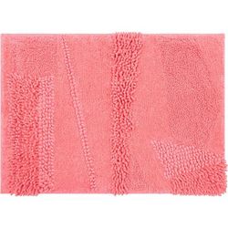 Wide Width Composition Bath Rug by Mohawk Home in Fiesta Hot Pink (Size 27" W 45" L)
