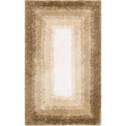 Wide Width Ombre Border Bath Rug by Mohawk Home in Barley (Size 27" W 45" L)