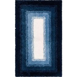 Wide Width Ombre Border Bath Rug by Mohawk Home in Twilight (Size 17" W 24" L)