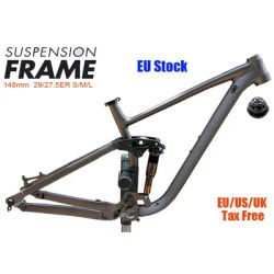 Bicycle Soft Tail Frame, Full Suspension, 29/27.5ER Boost, 148mm,Aluminium, Mountain 4 Links,MTB, AM DH Downhill,EU Stock
