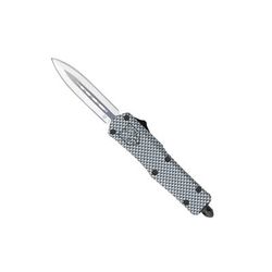 CobraTec Knives FS-3 Small OTF Automatic Folding Knife 2.75in D2 Steel Dagger Non-Serrated Blade Carbon Fiber Handle SCFFS-3DAGNS
