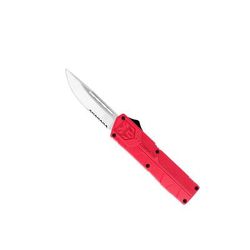 CobraTec Knives Lightweight OTF Automatic Folding Knives 3.25in D2 Steel Drop Serrated Red Handle RDCTLWDS