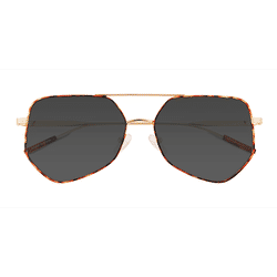 Unisex s aviator Tortoise Gold Metal Prescription sunglasses - Eyebuydirect s Ryan