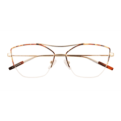 Female s aviator Tortoise Shiny Gold Metal Prescription eyeglasses - Eyebuydirect s Aida