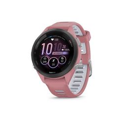 Garmin Forerunner 265S Watch Black Bezel w/ Light Pink Case and Light Pink/Powder Gray Silicone Band 010-02810-05