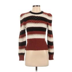 St. Roche Wool Pullover Sweater: Burgundy Stripes - Women's Size X-Small