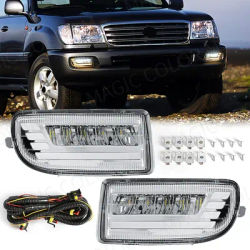 LED Fog Lights For Toyota Land Cruiser 100 LC100 UZJ100 FZJ10 1998-2008 Car DRL Turn Signal Daytime