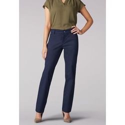 Plus Size Women's Wrinkle Free Straight Leg Pant Jean by Lee in Imperial Blue (Size 16 W)